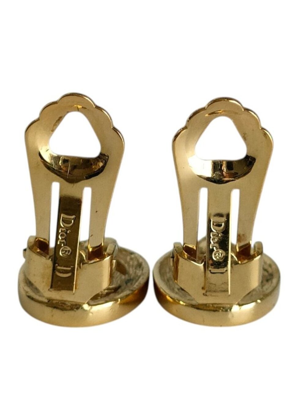 ★SOLD★ Dior CD Rhinestone Clip Earrings Gold - Picture 6 of 7